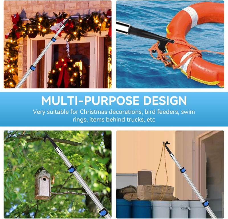 FixOasis 【Upgrade Anti Rotation】5-16 Ft Telescopic Christmas Light Extension Pole,Christmas Light Installation Tools,Christmas Light Extension Pole For Multi-Purpose Light Installation,String Lights,Birdfeeder - Image 5